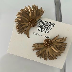 OLIVIA DAR fashion earrings gold beaded costume jewelry france